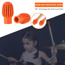 2x Silicone Drum Stick Sleeve Drumstick Practice Tips Mute Damper (Orange) Newly