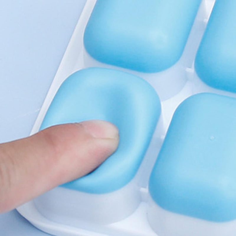 2*14 Grid Ice Cube Tray Mold DIY Popsicle Ice Cube Freezer with Cover(Blue)