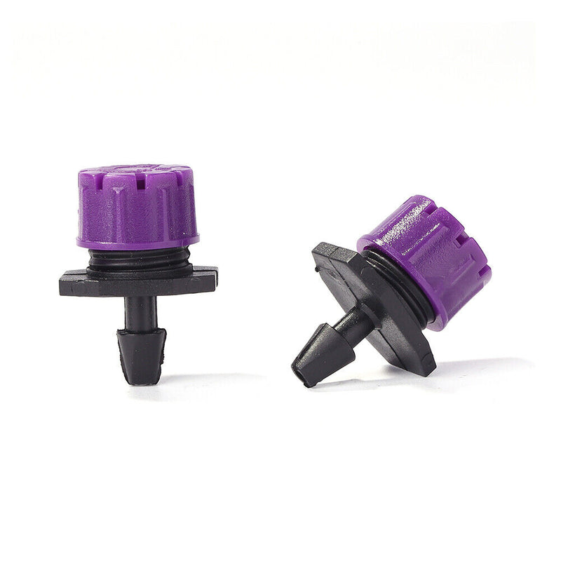 100pcs Adjustable Water Dropper Irrigation Hose Drip Head (Purple)
