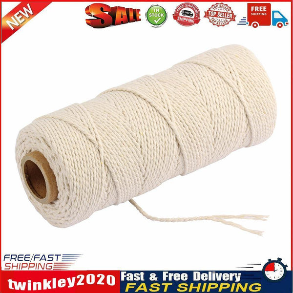 Cotton Rope Beige DIY Twisted Cord Crafts Wedding Home Decor (C3mm X 200m) Newly