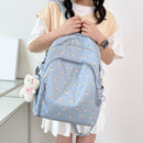 #A Fashion Floral Backpack Nylon Female Preppy Style Large Capacity Schoolbag