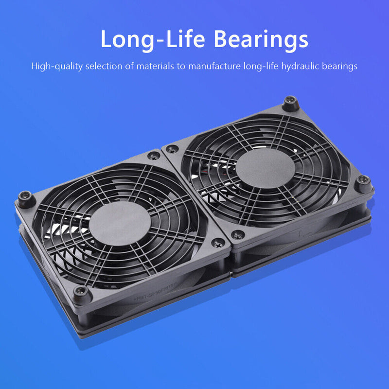 Wireless Router Dual Cooling Fan TV Set-Top Box Quiet Heat Dissipation Cooler