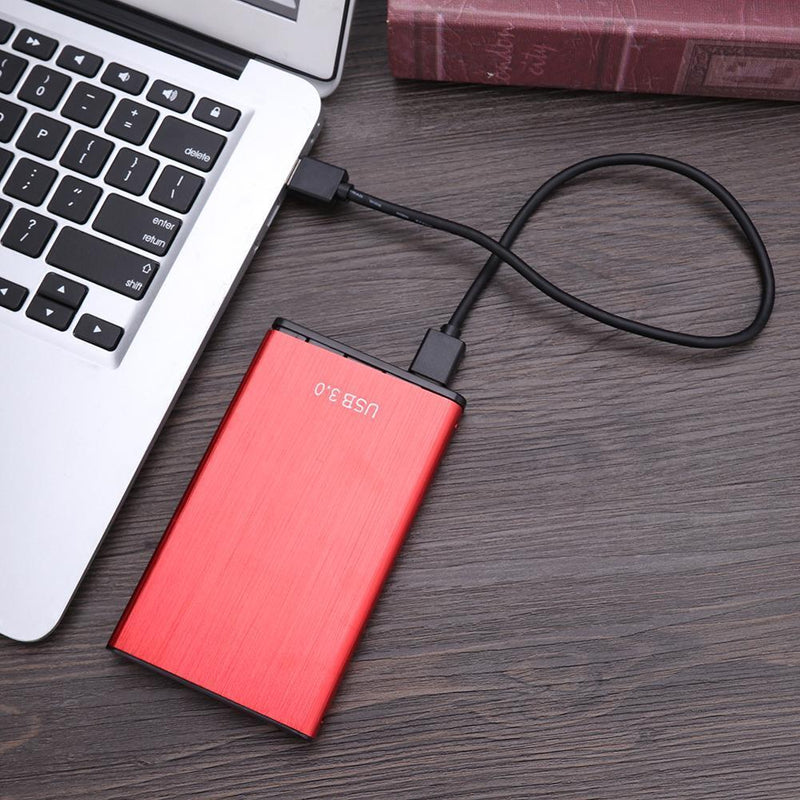 USB 3.0 Hard Disk Case External Enclosure Box for 2.5 inch HDD SSD (Red)