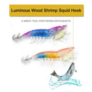 Luminous Wood Shrimp Bait Squid Hook Jig Sea Cuttlefish Lures (Purple Blue)