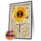 5D Diamond Painting Kit Sunflower Letters Full Round Drill Rhinestone DIY Wall
