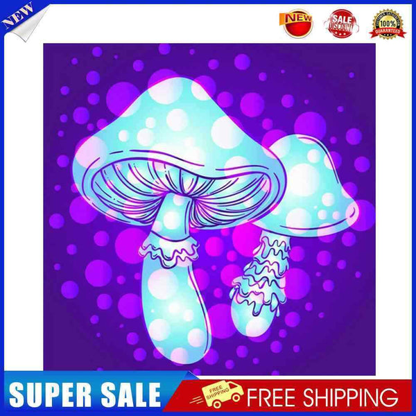 #A 5D DIY Full Round Drill Diamond Mosaic Color Mushroom Kit Rhinestone Drawing