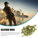 Carp Fishing Hook Sleeve Silicone Hair Rig Aligner Tackles (Green 50pcs) Newly