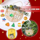 Welcome Sign Front Door Decoration Interchangeable Rustic Round Wood Wreaths~