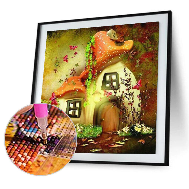 5D Diamond Painting Kit Mushroom House Full Round Drill DIY Craft Mosaic Picture