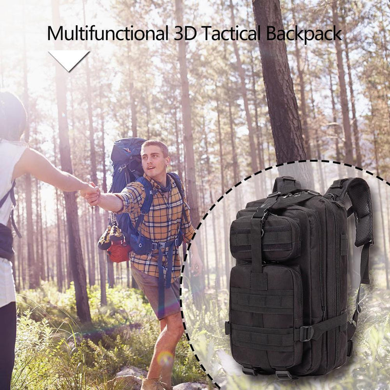 30L Outdoor Sports Waterproof Backpacks Large Storage Rucksack (Black) Newly