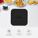 Silicone Air Fryer Liner Steamer Fry Baking Inner Oil Mats (Black Square S)