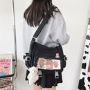 Korean College Handbags Large Capacity Tote Bags Multi-pocket for Student School