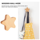 Wall Hooks - Wooden Handmade Decorative Wall Hooks Rack - Star / Moon / Cloud
