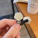 Girls Camellia Milk White Color Hair Accessories Slid Clip Hairpin Barrettes