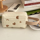 Zipper Toiletry Case Makeup Pouch Bear Make Up Bag Embroidery Cosmetic Bag