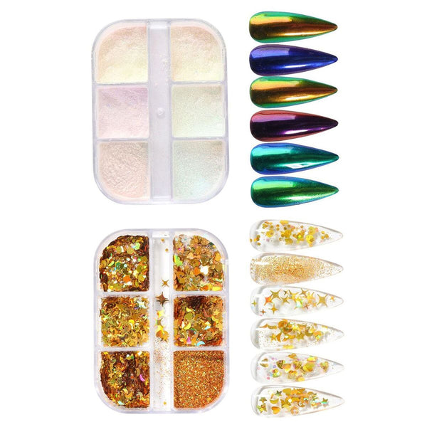 DIY Holographic Hexagon Chunky Star Moon Summer Glitter Flakes Nail Sequins
