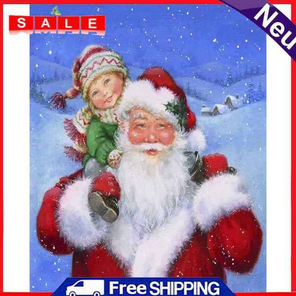 DIY Paint By Numbers Set Oil Hand Painted Santa Claus Kids Drawing Home Craft