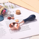 Sealing Stamp Wax Spoon Wood Handle Seal Bead Furnace Stove Pot (Dark Blue)