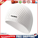 Waterproof Swimming Caps Women Men Silicone Ear Protection Swim Hat (White)