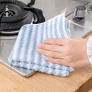 Microfiber Towel Absorbent Kitchen Cleaning Cloths Dish Rag (Blue 30x30cm) Newly