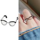 Mini Glasses Shaped Split Ring Finger Buckle Personality Jewelry for Women