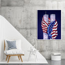 5D Diamond Painting Kit Flag Twin Towers Full Square Drill DIY Art Crafts Mosaic