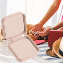 Jewelry Display Storage Box Travel Mini Portable Earrings Rings Case (Pink)