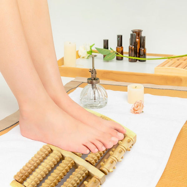 Wooden Spa Relief Anti Cellulite Massager Massage Reflexology Foot Roller