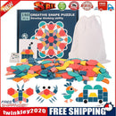 Wooden Jigsaw Puzzle Set Colorful Tangram Baby Montessori Educational Toys