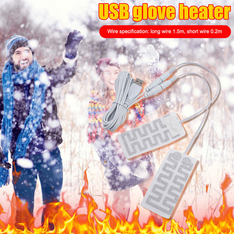 USB Heated Gloves Pad Portable Electric Heating Pad Lightweight Winter Hand Warm