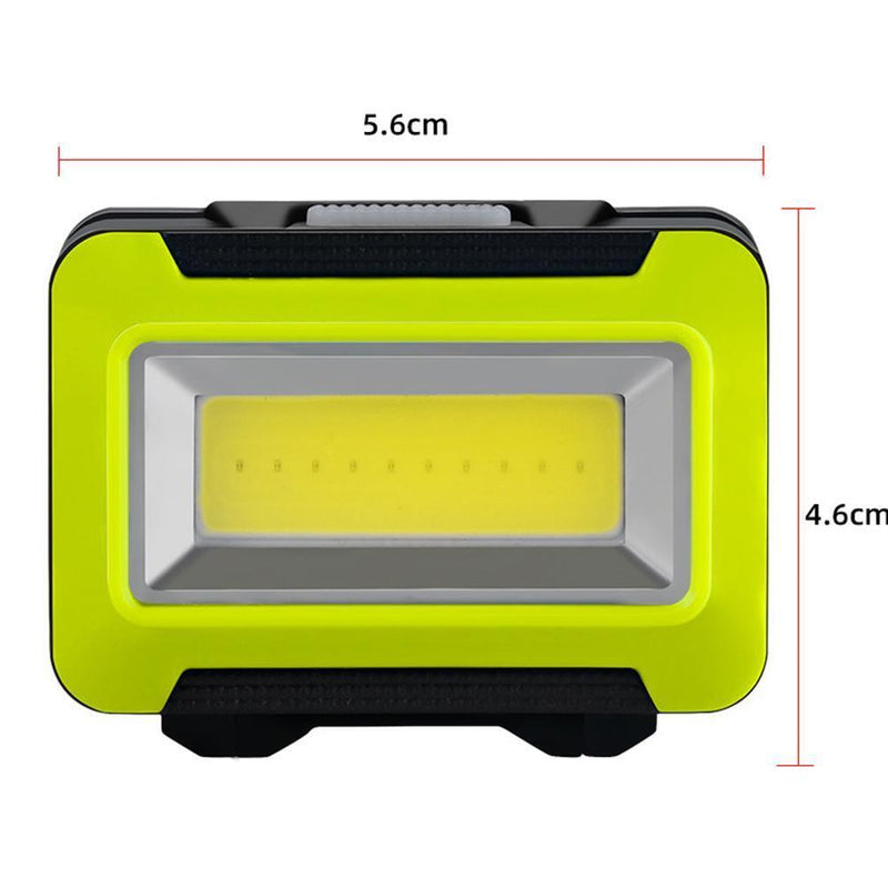 COB LED Head Lamp 3 Modes Waterproof Headlight Flashlight for Camping (Yellow)