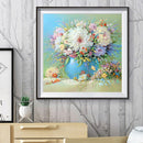 5D DIY Full Round Drill Table Flowers Cross Stitch Diamond Painting Home Decor