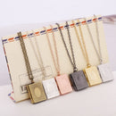 Gift Jewelry Chain Friend Pendant Photo Picture Locket Square Shaped Necklace