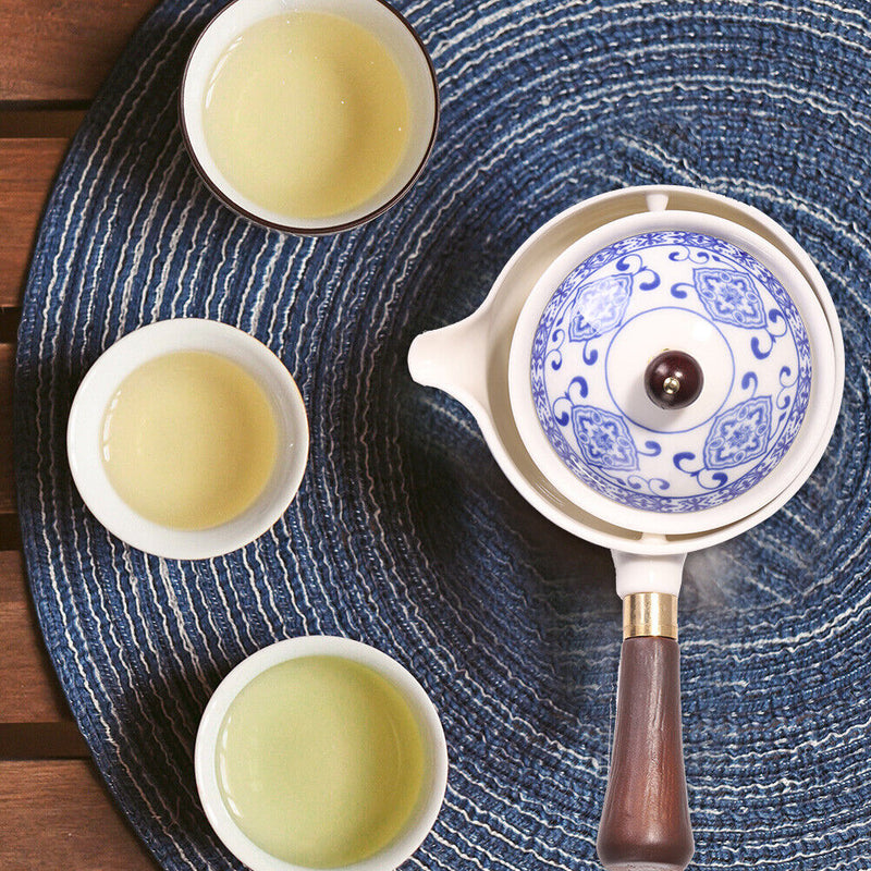 Chinese Gong Fu Tea Pot Set 360 Rotation Ceramic Tea Maker Infuser (01)