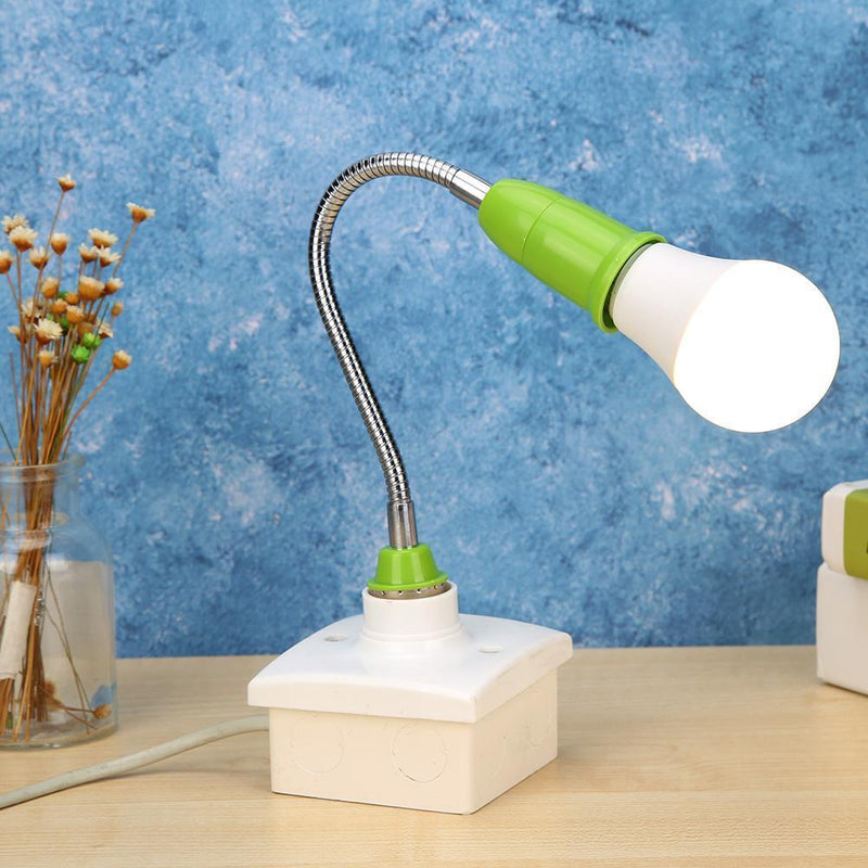 5pcs E27 LED Holder Universal Flexible Extension Lamp Socket(Green)