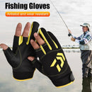 3 Finger Cut Unisex Arrow Fishing Gloves Non-Slip Angling Gloves (Yellow)
