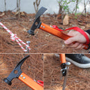Outdoor Camping Tent Peg Hammer Steel Hiking Stakes Nail Puller (Orange) Newly