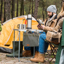 Camping Table Side Storage Bag Multifunction Canvas Bag with Hook (Green) Newly