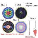 Pendulum Handmade Coasters Wooden Pendulum Board Slice Wood Base Flower of Life
