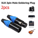 1 Pair XLR 3Pin Male Female DIY Audio Cable Connectors Solder Plug (Blue) Newly