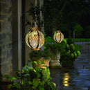 Hollowed Solar Lanterns - Outdoor Hanging Wrought Iron Landscape Lights (A)