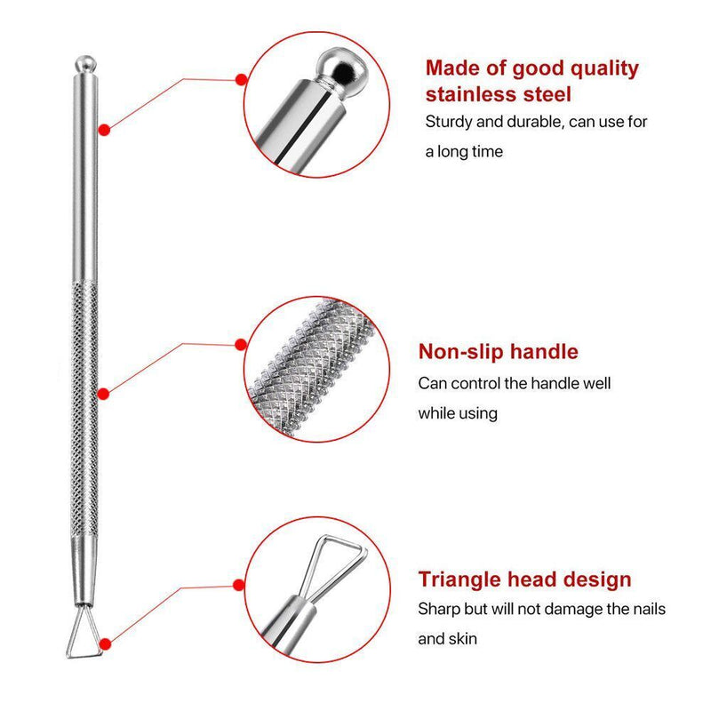 Dual-ended Cuticle Pusher Stick Rod Set Nail Gel Cleaner Nail Polish Remover