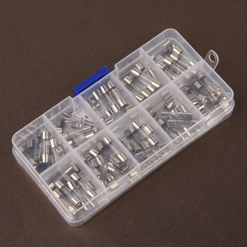 100PCS 5 x 20mm Fast Quick Blow Glass Tube Fuse Assortment Kit