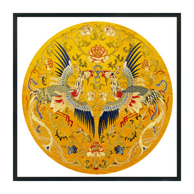 Stamped Cross Stitch Kit Flying Phoenixes Embroidery Canvas 11CT Needlework Set
