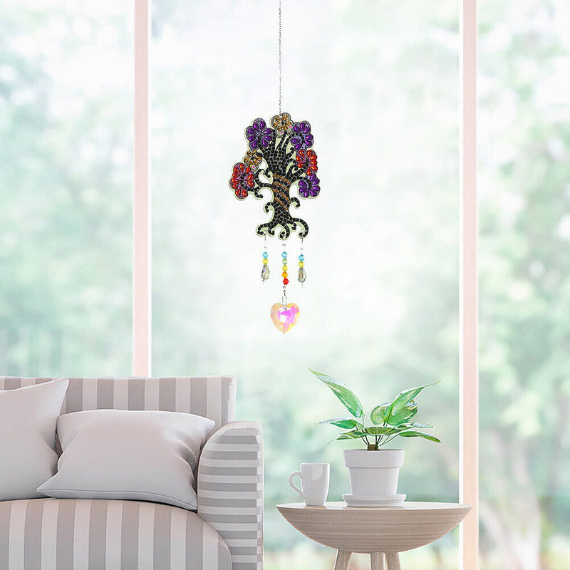 #A 2x Crystal Wind Chime Diamond Prisms Light Catchers Pendant Hanging Indoor De