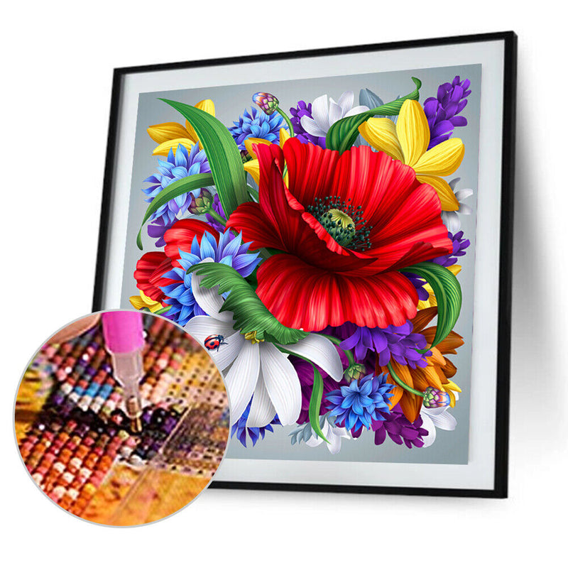 5D DIY Round Drill Diamond Painting Flower Cross Stitch Embroidery Mosaic