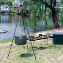 SUNDICK Durable Hanging Cooking Pot Campfire Picnic Tripod Camping Equipment