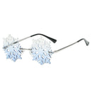Christmas Glasses Party Eyeglasses Snowflake Sunglasses Rimless Sunglasses