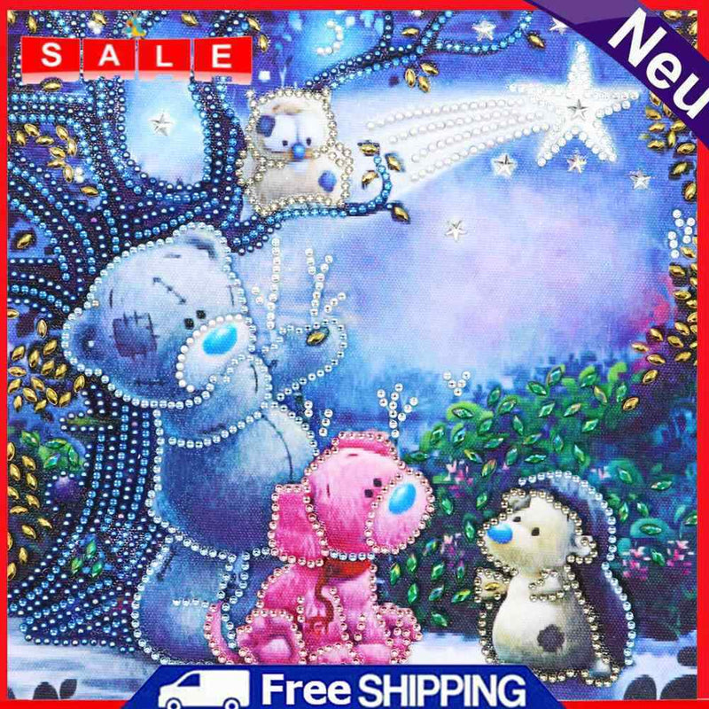 5D DIY Special Shaped Diamond Painting Bear Pattern Cross Stitch Decoration