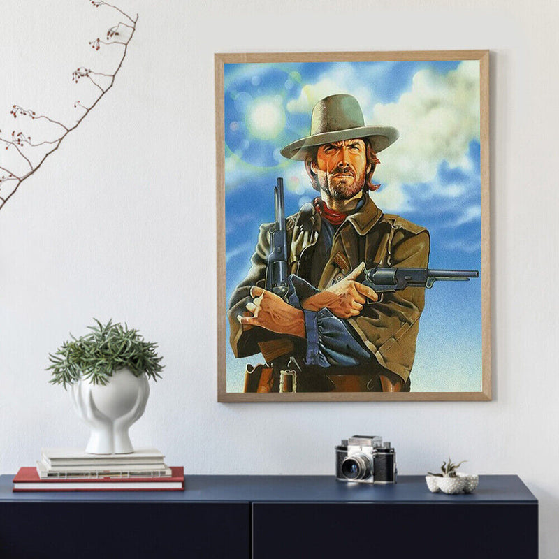 Western Cowboy Paint By Numbers Kit DIY Frameless Acrylic Picture On Canvas